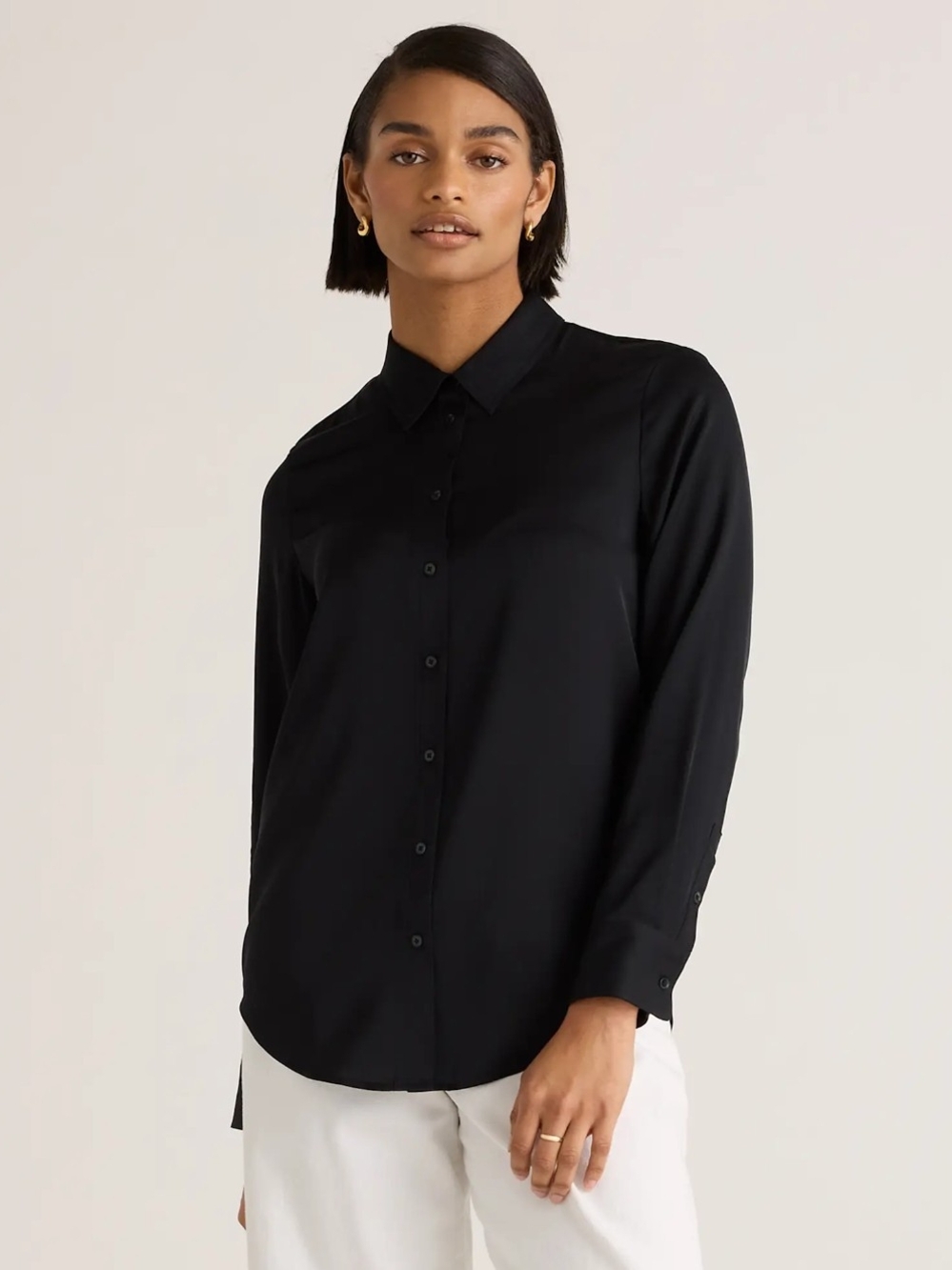 Quince Washable Stretch Silk Blouse
